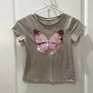 H&M Butterfly Sequin T-Shirt